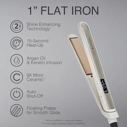 Plancha De Pelo Remington Shine Therapy De Cerámica De 1 Pul