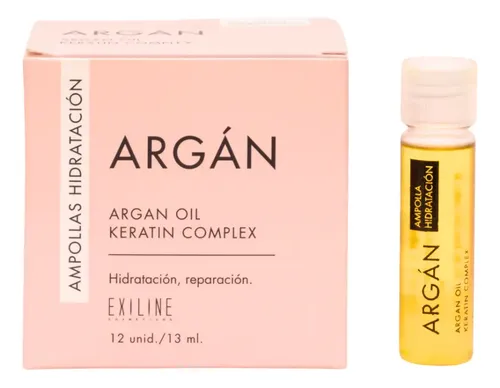 Exiline Argan Ampollas Hidratación Keratin Complex 12un 13ml