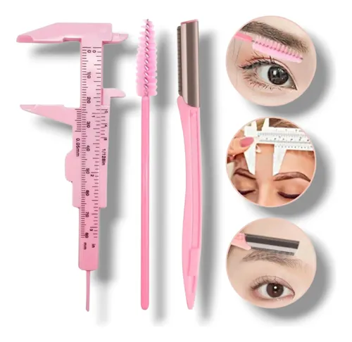 Kit De Diseño De Cejas Perfilador Cepillo Calibrador/vernier