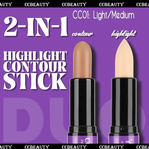 Barra Doble De Contorno Y Resaltado Ccbeauty 2 En 1