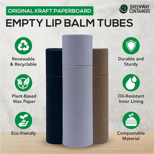 Contenedores De Bálsamo Labial De Papel Kraft 25 Uds