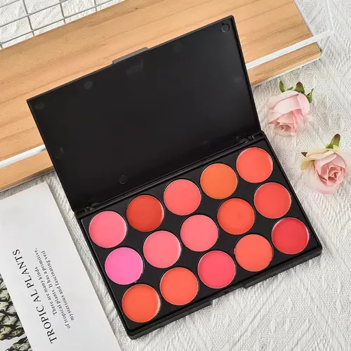 ·maquillaje De Labios En Crema Con Paleta De 15 Colores Para
