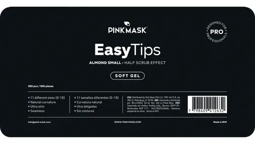 Tips De Gel Pink Mask Easy Tips Almond Small
