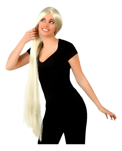Peluca Extra Largo Rubia Para Rapunzel Enredados Disfraz
