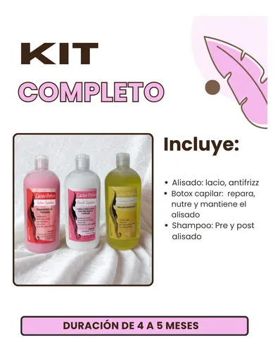 Kit Completo Alisado Sin Formol + Botox Capilar + Shampoo