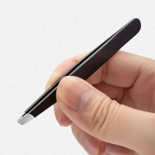 Pinzas De Cejas De Precisión De Acero Inoxidable Negro, 9 Pi