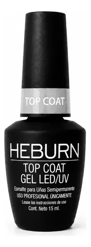 Esmalte Top Coat Heburn 15 Ml Uv Led