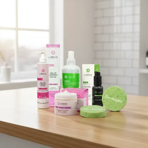 Kit Skincare Piel Sensible Rosacea Acne Con Crema Hidr Libra