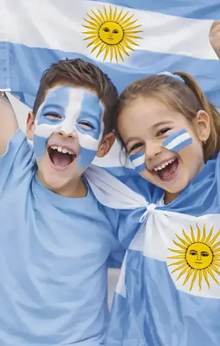 Pack X 20 Maquillaje Artístico Bandera Argentina Mundial Dúo