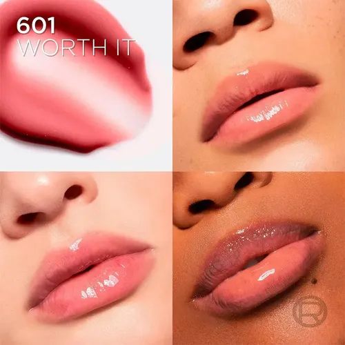 L’Oréal Paris Plump Ambition Lip Oil, Brillo Labial Efecto Voluminizador con Ácido Hialurónico, Hidratación Intensa para tus Labios, Tono Worth It, 5 ml
