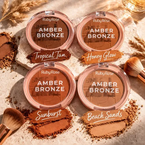 Bronzer Compacto En Polvo Amber Bronzer Ruby Rose 7grs