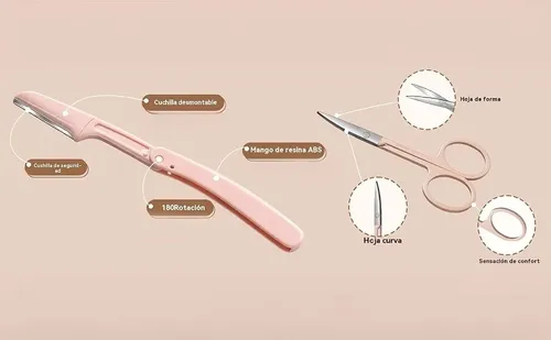 Kit Para Cejas De 8 Piezas, Pinzas Y Tijeras De Acero Inoxid