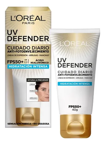 Crema Facial L’oréal Uv Defender Hidratacion Intensa Fps 50+ X 40 Ml