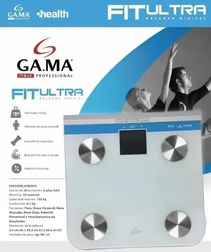 Balanza Digital Gama Fit Ultra Hasta 150 Kg Grasa Corporal