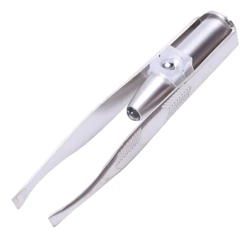 2 Pinzas De Acero Inoxidable Para Pestañas Y Cejas Con Luz L