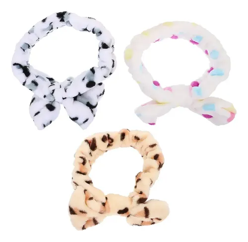 3 Diademas De Forro Polar Coral Con Lazo Para Mujer A
