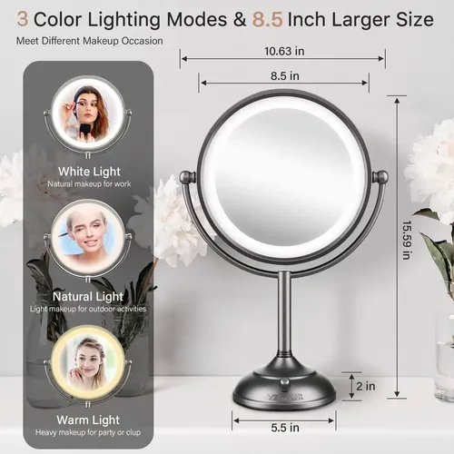 Espejo De Maquillaje Vesaur Professional 8.5 1x/10x Hd 60 Le
