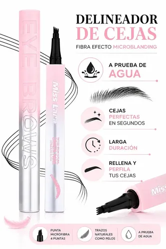 Delineador de Cejas Miss Lara Microblading Negro a Prueba de Agua