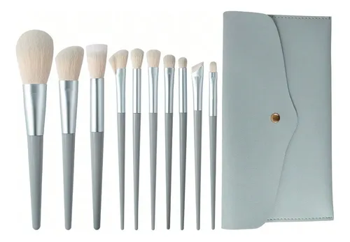 Juego De Brochas De Maquillaje Para Cabello Suave, 10 Unidad Blue 10pcs/set