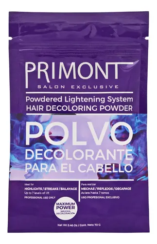 Primont Polvo Decolorante Aclara Hasta 7 Tonos 70g X6