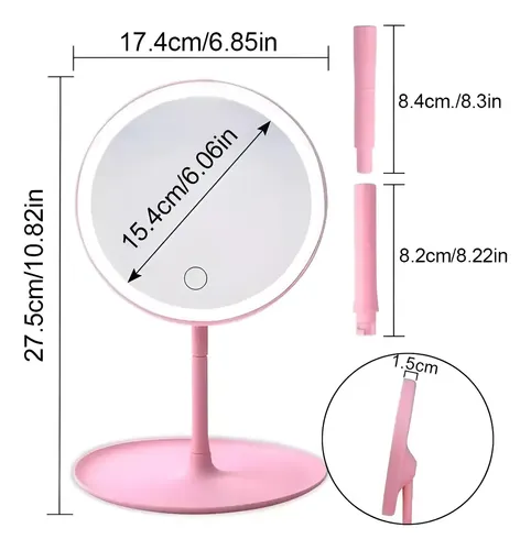 Espejo Maquillaje Con Luz Led Regulable Touch