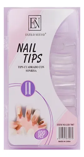 Nail Tips Cuadrados Con Sonrisa Estilo Nuevo X100