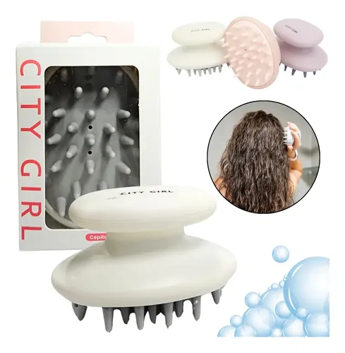 Cepillo De Silicona Oval City Girl Masajeador De Cabello Color