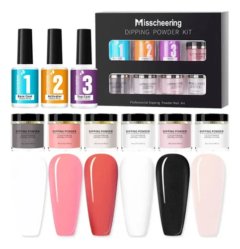 Nuevo Kit De Polvos For Uñas: 6 Colores, No Se Necesita