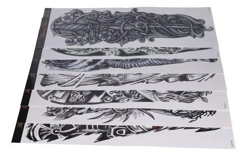 ( 8 Hojas De Pegatinas De Tatuaje De Brazo Patrón Único ~