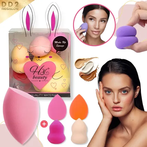 Set X5 Esponjas Mini Blender Maquillaje Base Liquido