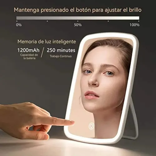 Espejo De Maquillaje Con Luz Led Y Aumento 10x, Cosmético D