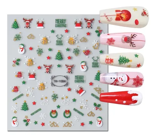Pegatinas Adhesivas For Uñas Con Diseño De Copos De Nieve V