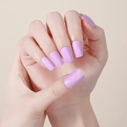 Tiras De Uñas de Gel Premium 22u Autoadhesivas – No Necesitan Lámpara Uv – Lila Vibrante