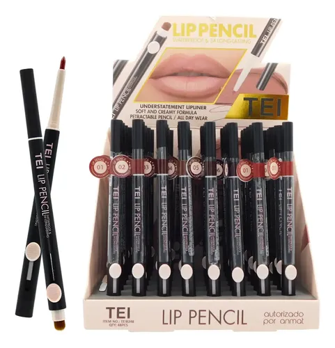Lápiz Labial Waterproof Retráctil Lip Pencil Tei