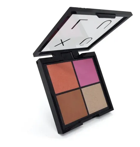 Paleta De Rostro Rubor Iluminador Y Contorno Xulu Cosmeticos