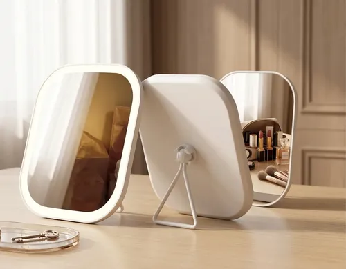 Espejo Maquillaje Con Luz Led Tactil 3 Tonos Ajustable Usb
