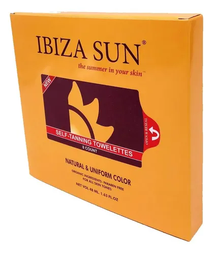 Toallitas Veganas Orgánicas Self Tanner Ibiza Sun, 8 Unidade