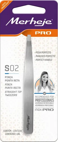 Pinza Depiladora Merheje Punta Recta Acero Inoxidable