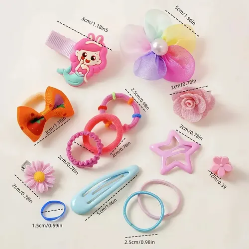 Set Y Ligas Y Accesorios Para El Cabello Niña Sin Caja