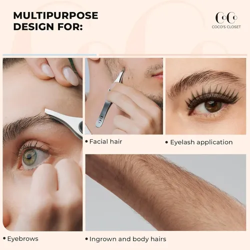 Pinza De Acero Inoxidable Para Cejas Precisión Y Detalle