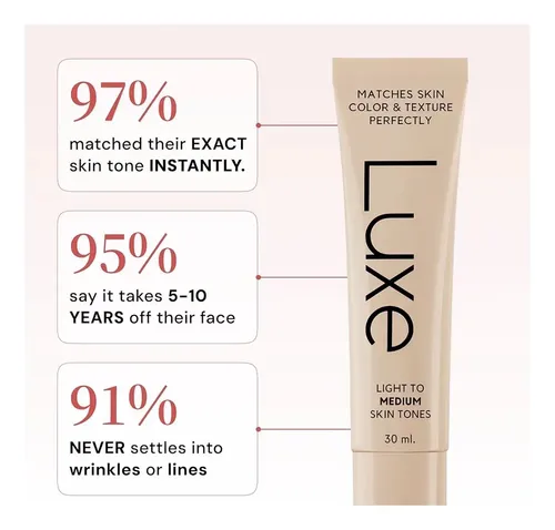 Luxe Research Base De Maquillaje/se Adapta Al Tono De Tu Pie Claro A Medio
