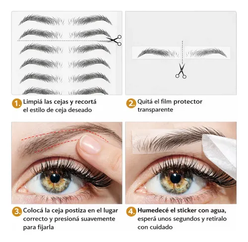 Cejas Postizas Negras Realistas Impermeables Naturales