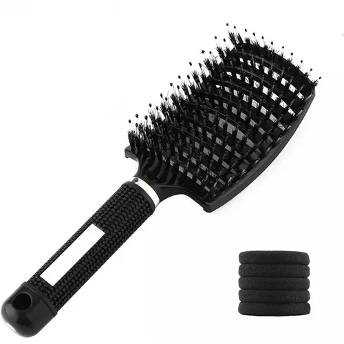 Cepillo Para Cabello + 5 Ligas Antitiro Y Masaje (xy)