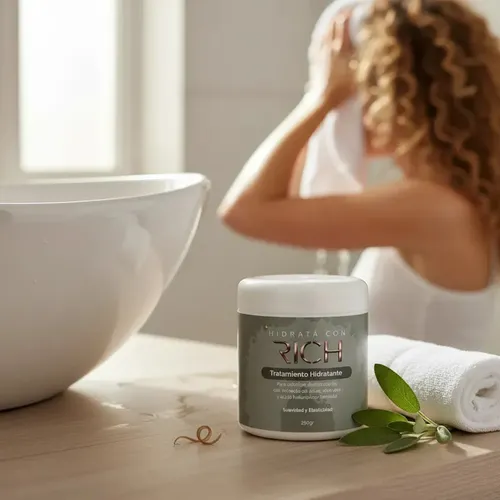 Máscara Rich Cova Tratamiento Hidratante Anti Frizz Apto Método Curly Baño De Crema Rulos Ondas Afro