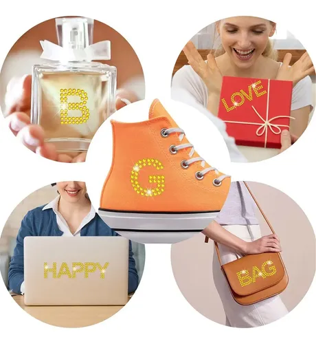 170 Pegatinas Con Letras Con Diamantes De Imitación Plateado