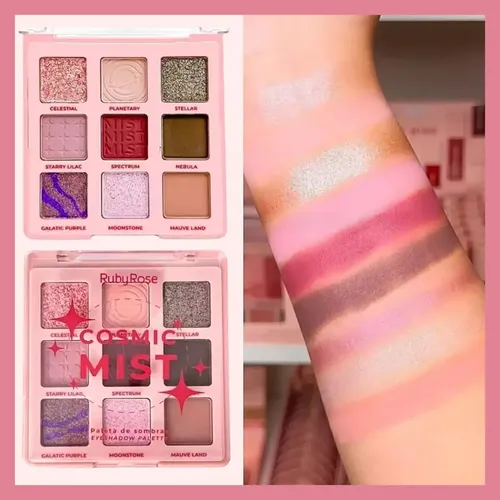 Paleta De Sombras De Ojos Cosmic Mist Pink Line Ruby Rose Color Niebla Cósmica