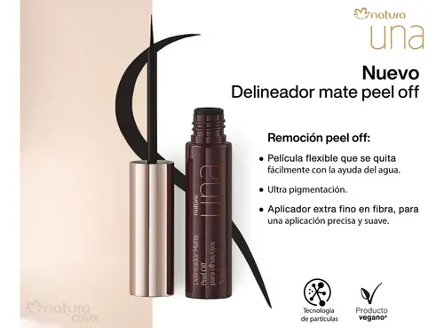 Natura Una Delineador Matte Peel Off Vegano Color Negro