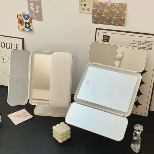 Espejo Maquillaje 3 Modos De Luz Aumento 1x2x3x Recargable