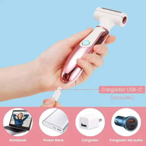 Depiladora Eléctrica Mujer 4 En 1 Recarga Usb Facial Cuerpo