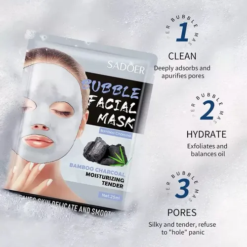 Mascarilla Facial X6 Bubble Carbon Activado Purifica Sadoer